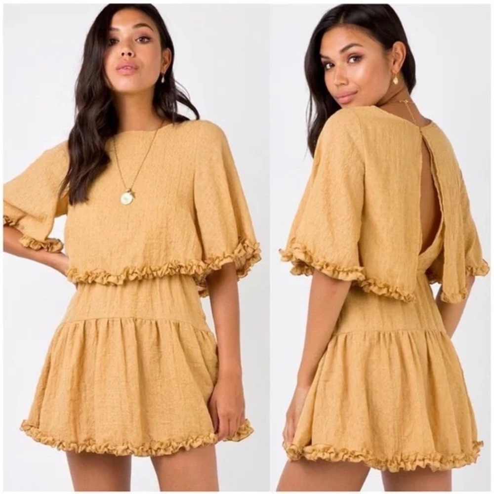 Princess Polly Mini Dress Mustard